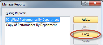Manage Reports Dialog Box